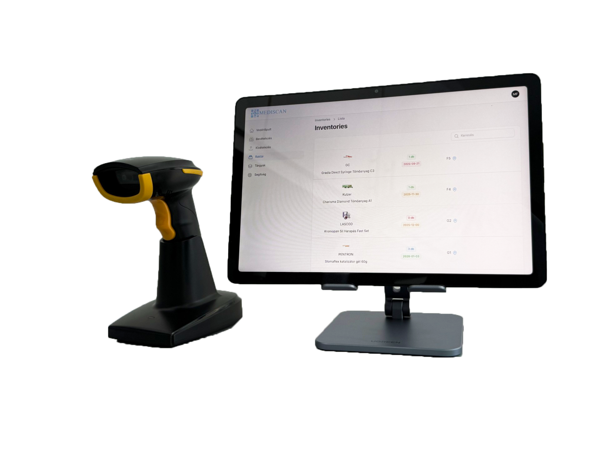 Telefon + Bluetooth vonalkódolvasó